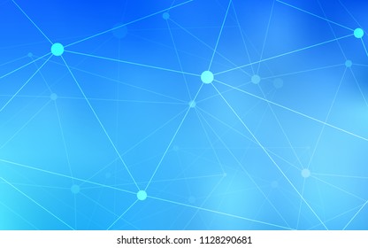 Light BLUE vector layout with circles, lines. Glitter abstract illustration with connection of triangle structure. Beautiful design for your business advert.