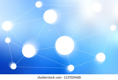 Light BLUE vector layout with circles, lines. Design with connection of dots and lines on colorful background. Completely new template for your brand book.