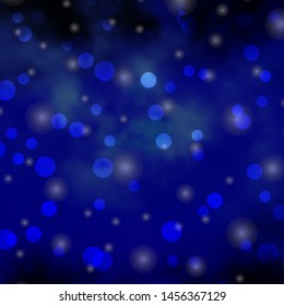 Light BLUE vector layout with circles, stars. Colorful illustration with gradient dots, stars. Design for your commercials.