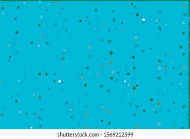 Light BLUE vector layout with circles, lines, rectangles. Glitter abstract illustration with spheres, squares, lines. Pattern for commercials.