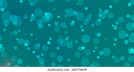 Light BLUE vector layout with circles, stars. Abstract illustration with colorful shapes of circles, stars. Template for business cards, websites.