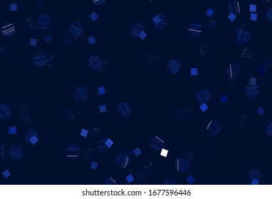 Diseño vectorial AZUL claro con círculos, líneas, rectángulos. Ilustración abstracta con puntos coloridos, líneas, cubos. Diseño inteligente para sus anuncios.
