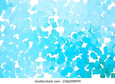 Diseño vectorial azul claro con círculos, líneas, rectángulos. Ilustración abstracta brillante con esferas, cuadrados, líneas. Patrón de anuncios comerciales, folletos, folletos