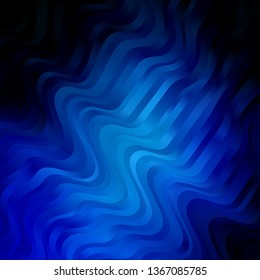 Light BLUE vector layout with circular arc. Colorful illustration in abstract style with bent lines. Pattern for booklets, leaflets.