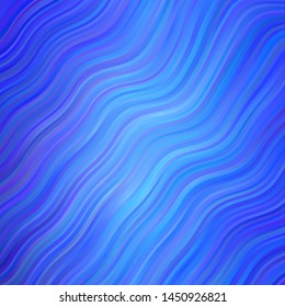 Light BLUE vector layout with circular arc. Illustration in halftone style with gradient curves. Pattern for booklets, leaflets.