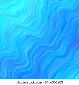 Light BLUE vector layout with circular arc. Abstract illustration with bandy gradient lines. Template for cellphones.