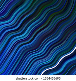 Light BLUE vector layout with circular arc. Colorful abstract illustration with gradient curves. Template for cellphones.