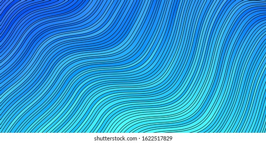 Light BLUE vector layout with circular arc. Abstract gradient illustration with wry lines. Template for your UI design.