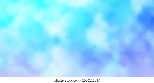 Light BLUE vector layout with cloudscape. Illustration in abstract style with gradient clouds. Pattern for your commercials.