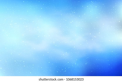 Light BLUE vector layout with cosmic stars. Glitter abstract illustration with colorful cosmic stars. Template for cosmic backgrounds.