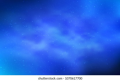 Light BLUE vector layout with cosmic stars. Blurred decorative design in simple style with galaxy stars. Pattern for astrology websites.