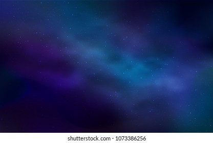 Light BLUE vector layout with cosmic stars. Glitter abstract illustration with colorful cosmic stars. Pattern for futuristic ad, booklets.