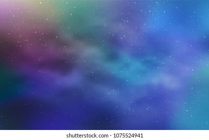 Light BLUE vector layout with cosmic stars. Blurred decorative design in simple style with galaxy stars. Best design for your ad, poster, banner.