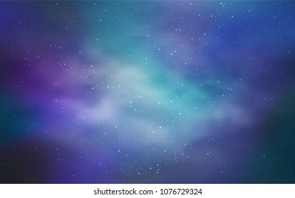 Light BLUE vector layout with cosmic stars. Space stars on blurred abstract background with gradient. Pattern for futuristic ad, booklets.