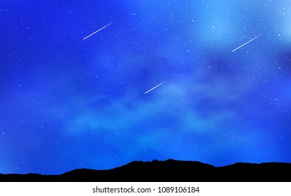 Light BLUE vector layout with cosmic stars. Shining illustration with sky stars on abstract template. Pattern for astronomy websites.