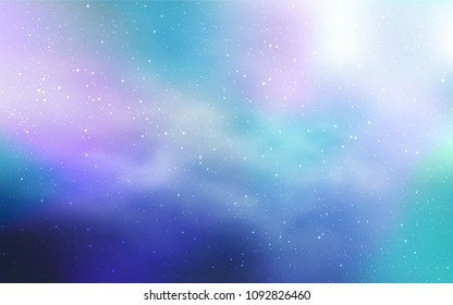 Light BLUE vector layout with cosmic stars. Blurred decorative design in simple style with galaxy stars. Pattern for astrology websites.