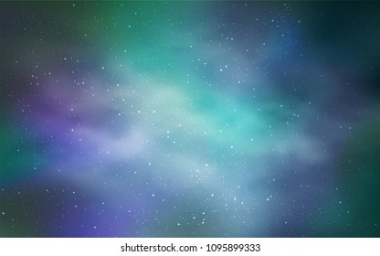 Light BLUE vector layout with cosmic stars. Glitter abstract illustration with colorful cosmic stars. Best design for your ad, poster, banner.