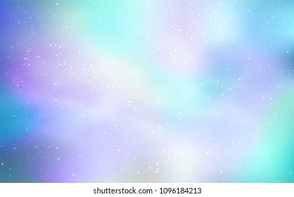 Light BLUE vector layout with cosmic stars. Shining colored illustration with bright astronomical stars. Template for cosmic backgrounds.