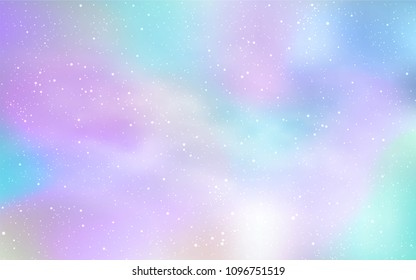 Light BLUE vector layout with cosmic stars. Space stars on blurred abstract background with gradient. Pattern for futuristic ad, booklets.