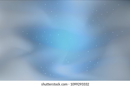 Light BLUE vector layout with cosmic stars. Blurred decorative design in simple style with galaxy stars. Pattern for astronomy websites.