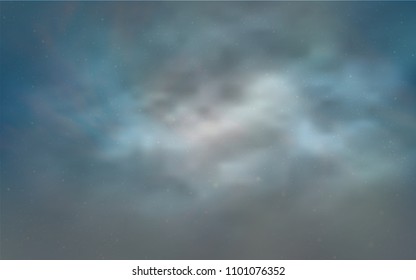 Light BLUE vector layout with cosmic stars. Blurred decorative design in simple style with galaxy stars. Template for cosmic backgrounds.