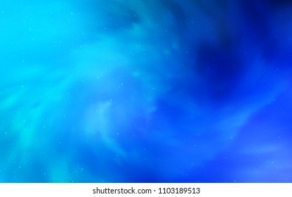 Light BLUE vector layout with cosmic stars. Blurred decorative design in simple style with galaxy stars. Pattern for astronomy websites.