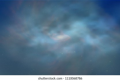 Light BLUE vector layout with cosmic stars. Space stars on blurred abstract background with gradient. Template for cosmic backgrounds.
