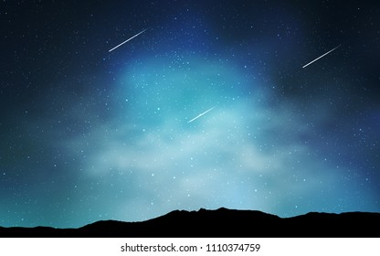 Light BLUE vector layout with cosmic stars. Blurred decorative design in simple style with galaxy stars. Pattern for astronomy websites.