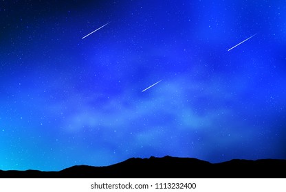 Light BLUE vector layout with cosmic stars. Shining colored illustration with bright astronomical stars. Template for cosmic backgrounds.