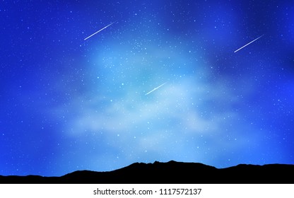 Light BLUE vector layout with cosmic stars. Shining colored illustration with bright astronomical stars. Pattern for futuristic ad, booklets.