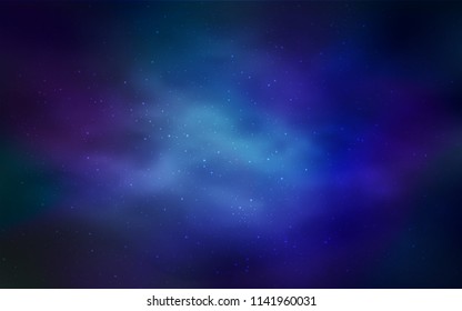 Light BLUE vector layout with cosmic stars. Shining colored illustration with bright astronomical stars. Smart design for your business advert.
