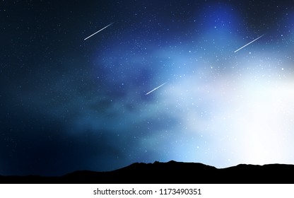 Light BLUE vector layout with cosmic stars. Space stars on blurred abstract background with gradient. Pattern for astrology websites.