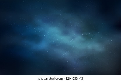 Light BLUE vector layout with cosmic stars. Space stars on blurred abstract background with gradient. Best design for your ad, poster, banner.