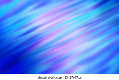 Light BLUE vector layout with cosmic stars. Space stars on blurred abstract background with gradient. Template for cosmic backgrounds.
