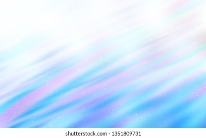 Light BLUE vector layout with cosmic stars. Blurred decorative design in simple style with galaxy stars. Best design for your ad, poster, banner.
