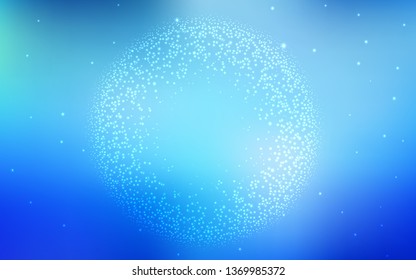 Light BLUE vector layout with cosmic stars. Shining illustration with sky stars on abstract template. Template for cosmic backgrounds.