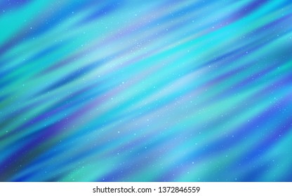Light BLUE vector layout with cosmic stars. Space stars on blurred abstract background with gradient. Pattern for futuristic ad, booklets.
