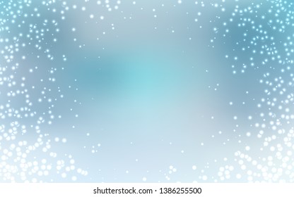 Light BLUE vector layout with cosmic stars. Space stars on blurred abstract background with gradient. Template for cosmic backgrounds.