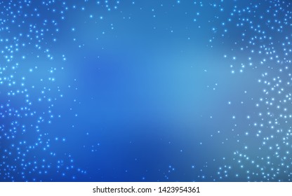 Light BLUE vector layout with cosmic stars. Space stars on blurred abstract background with gradient. Template for cosmic backgrounds.