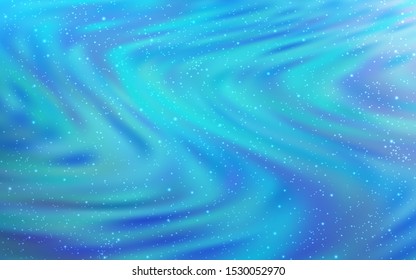 Light BLUE vector layout with cosmic stars. Space stars on blurred abstract background with gradient. Pattern for futuristic ad, booklets.