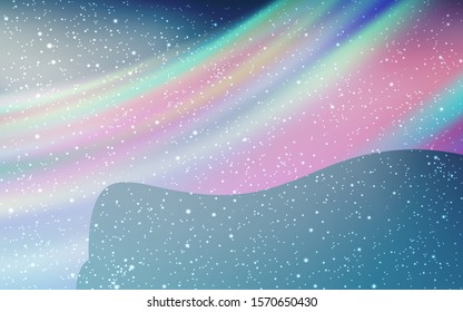 Light BLUE vector layout with cosmic stars. Space stars on blurred abstract background with gradient. Pattern for futuristic ad, booklets.