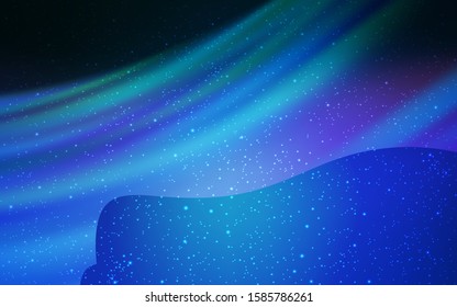 Light BLUE vector layout with cosmic stars. Blurred decorative design in simple style with galaxy stars. Template for cosmic backgrounds.