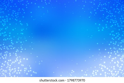 Light BLUE vector layout with cosmic stars. Blurred decorative design in simple style with galaxy stars. Smart design for your business advert.