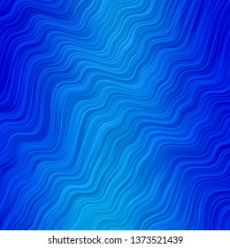 Light BLUE vector layout with curves. Illustration in abstract style with gradient curved.  Best design for your ad, poster, banner.