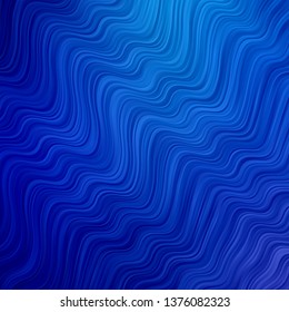 Light BLUE vector layout with curves. Abstract illustration with bandy gradient lines. Best design for your ad, poster, banner.