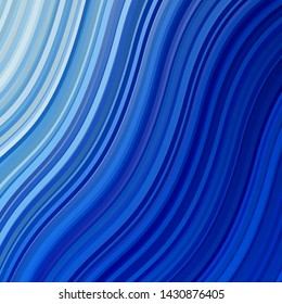 Light BLUE vector layout with curves. Colorful abstract illustration with gradient curves. Pattern for websites, landing pages.