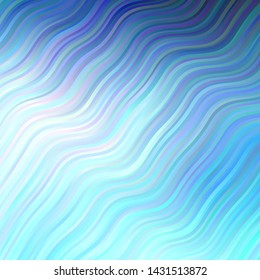 Light BLUE vector layout with curves. Illustration in halftone style with gradient curves. Template for cellphones.