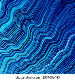 Light BLUE vector layout with curves. Colorful illustration in circular style with lines. Pattern for commercials, ads.