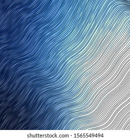 Light BLUE vector layout with curves. Colorful illustration with curved lines. Pattern for commercials, ads.