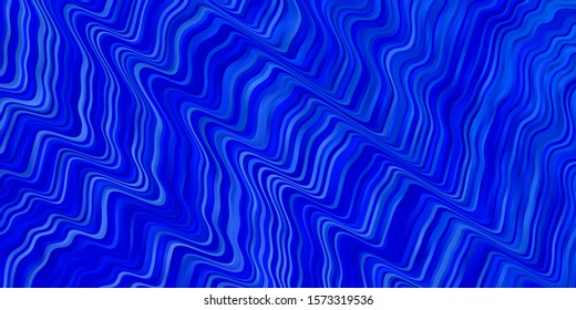Light BLUE vector layout with curves. Bright sample with colorful bent lines, shapes. Design for your business promotion.